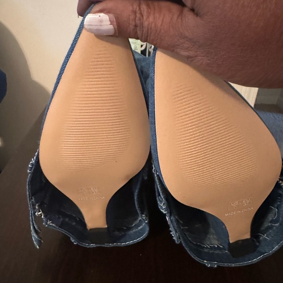 Blue Denim Knee-High Boots - Picture 3 of 3